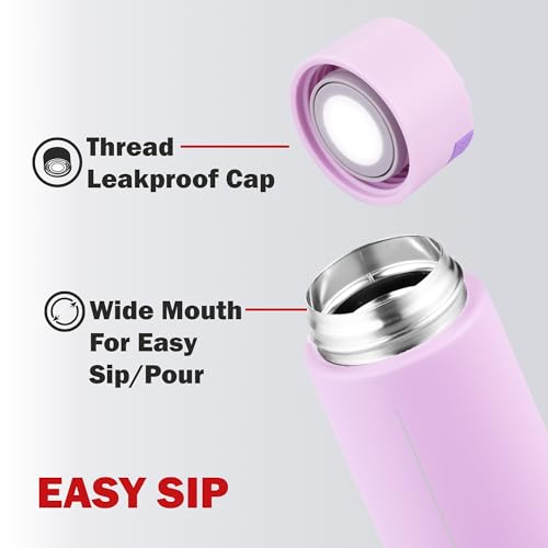Image of CELLO Duke Insulated Stainless Steel Flask 365ml, Light Purple | Double Wall Insulated 24 Hours Hot and Cold Thermos Thermosteel Flask Water Bottle for School Gym Hiking Trekking Travel & Office Use