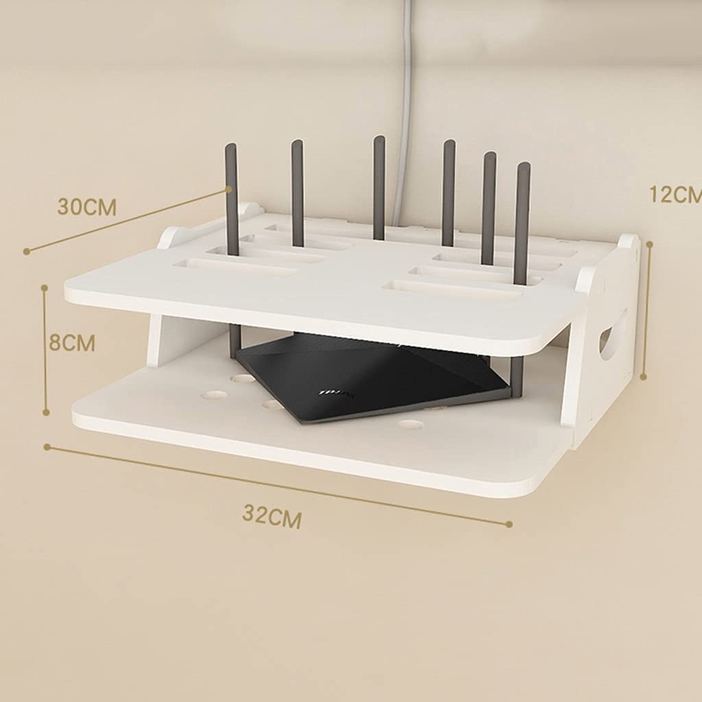 ❀❀❀WiFi-Router-Regal,Desktop-Deko-Box, Aufbewahrungsbox for kabellose Router – Regal, Desktop-Set-Top-Box, WLAN-Box/Holzfarbe/32 x 30 x 12 cm