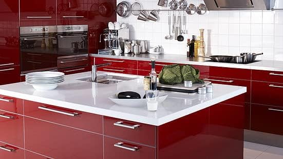 Image of WISDOM Maroon Glossy Vinyl Contact Paper Waterproof Peel & Stick Wallpaper Self Adhesive for Kitchen Cabinet Furniture Countertop Decorative (24x150 Inch, Maroon Glossy)