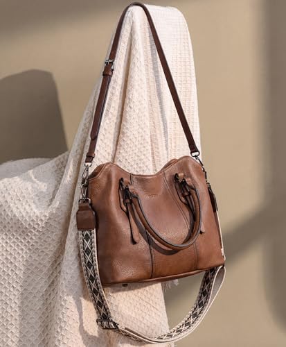 Image of VASCHY Hobo Purse for Women, Two-Strap Set, Easily Converts to Shoulder Bag, Crossbody Bag, or Tote Handbag, Travel Work Bag