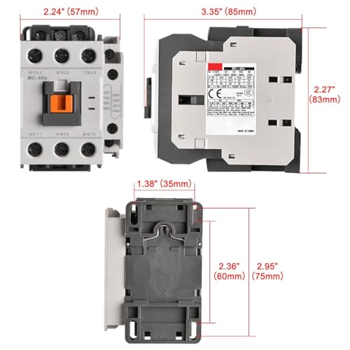 Heschen Magnetic AC Motor Contactors, MC-40a, 220-240VAC 50/60Hz, 1a1b, DIN Rail