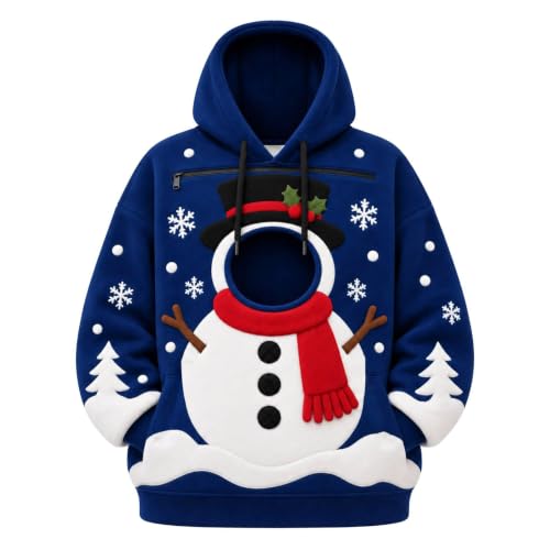 Christmas Pet Carrier Hoodie for Women Winter Snowman Hoodies with Pocket - image 1