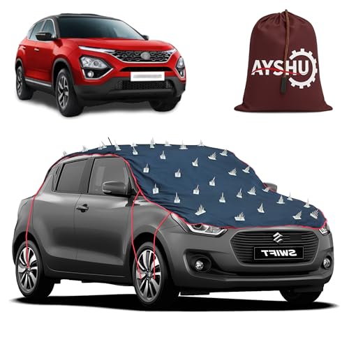 Image of AYSHU Water-Resistant Spike Car Cover for Tata Harrier XMA at - Protects from Dogs, Monkeys, Dust, Sunlight & UV - Full Roof Universal Fit