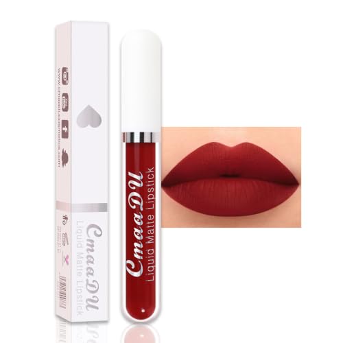 Image of evpct 1Pcs Brick Red Liquid Matte Lipstick Lipgloss Set for Women, labiales mate 24 horas originales matte larga duracion 24 Hour Lipstick Lip Stains Long Lasting Waterproof 24, 15#