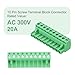 MECCANIXITY 5PCS 10-Pin PCB Mount Screw Terminal Block Connectors 5.08mm/0.2inch Pitch Circuit Board Connectors for Home Appliances, Industrial Projects