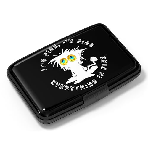 Image of Card Holder Credit Cards Holder for Women RFID wallet women Business Card Holder Wallet Mini Aluminum Card Wallet RFID Blocking Slim Metal Hard Card for Women, White Cat