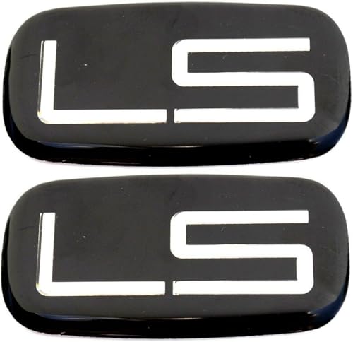 Image of Pair Set LS Cab Emblems 3D Badge Logo Nameplate Sticker Roof Pillar Replacement for LS 15036135 Pickup Truck SUV (Chrome /Black)