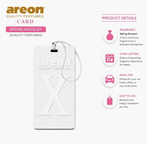 Image of AREON X Version Spring Bouquet Hanging Best Car Air Freshener - Long Lasting Scent for Car or Home - Long Lasting, Fresh, Luxurious Scent