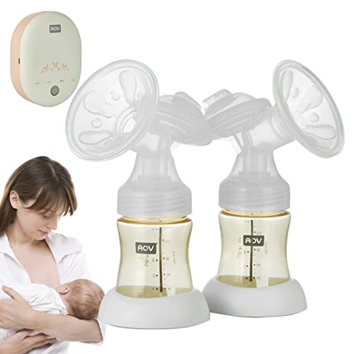 Bombo de leche de leche EUWBSSR Doble eléctrico Bomba de lactancia dual portátil con 3 modos 9 Niveles de dolor sin dolor para el gasto de leche de apagado automático para mamá(AOV6830) Cover