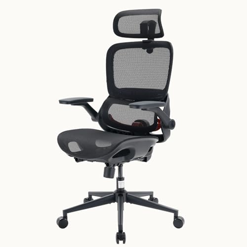 SIHOO B100 Ergonomic Office Chair, Comfy Desk Chair with Adaptive Dynamic Lumbar Support, Computer Chair with Extra Wide Headrest, Flip-Up Armrests, 90-135° Tilt Lock and Breathable Mesh Cus