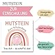 JOYEASE Mutstein für Kinder Einschulung, Geschenke zur Einschulung Mädchen, Schulkind Mutstein 2025 Schultüte Füllung, Mutmacher Glücksbringer Schulanfang mit Grußkarte Stoffbeutel