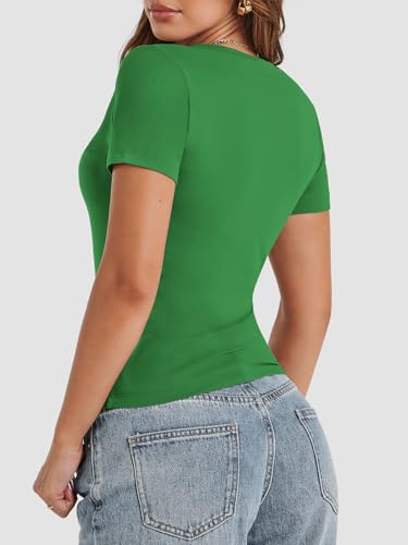 ATHMILE Womens Basic T-Shirts Going Out Crop Tops Tight Slim Fit Cute Teen Girls Short Sleeve/Long Sleeve Y2k Clothes - Image 5