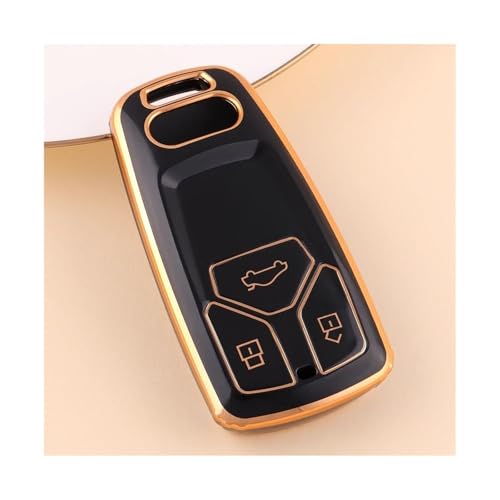 Coque de clé Audi Q5 Q7 4M protection intégrale or noir