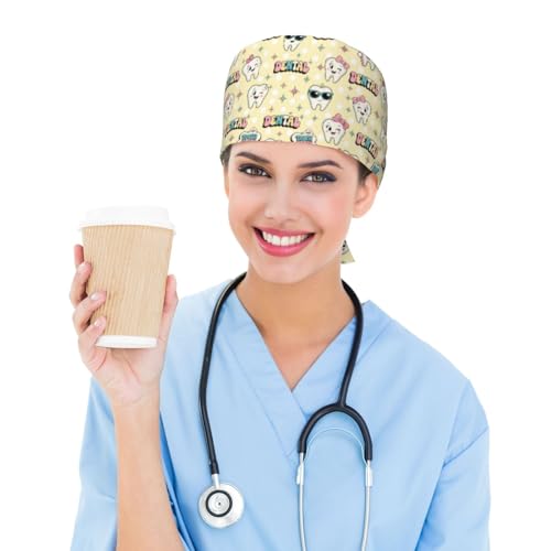 Image of Unisex Adjustable Surgical Sweatband - Elastic Bandage Cap - Scrub Caps for Nurse Working Cap