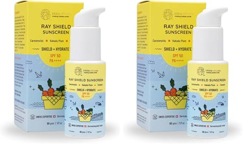 Image of Little Rituals Baby Sunscreen for Kids 0-15 Yrs SPF 50 PA++++ Organic & Natural Lotion, UVA UVB IR, Blue Light, Wifi Radiation, Protection, Hypoallergenic, SWISS Tech, Daily Use Sunblock - 50gm