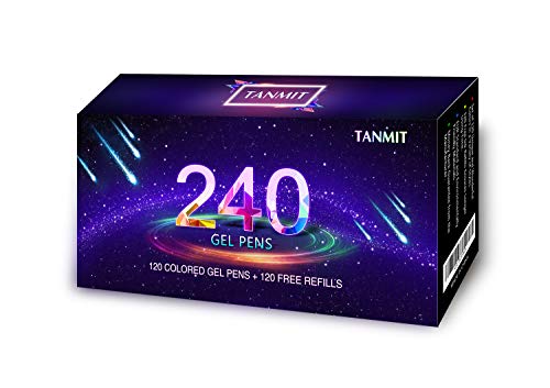 Gel Pens,Tanmit Gel Pens Set, 120 Colored Gel Pen Plus 120 Refills For Adults Coloring Books, Drawing, Art Projects (No Duplicates) #TOP7