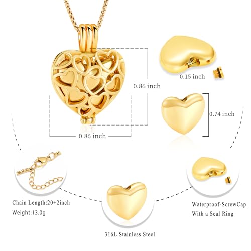 Memorial Cremation Jewelry Eternal Heart Cremation Locket Necklace With Mini Urn Jewelry For Ashes Of Loved Ones Keepsale Pendant2