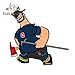 A/X 13cm x 12 4cm Creative Cartoon Auto Feuerwehrleute Wasserdichter Aufkleber Vinyl Material Surfbrett Für SUV RV-Style_A