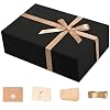Large Black Magnetic Gift Box 13.5x10x4″ with Ribbon, Card & Shredded Paper