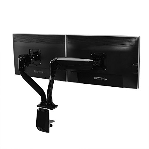 FLEXISPOT Dual Monitor Mount for 24 to 36 inches Ultra Wide Computer Monitor with Quick Release Fast Insert LCD Bracket, Weight Capacity from 8.8 to 22 lbs (Dual Arms), Black