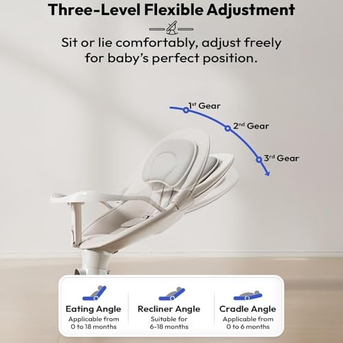Image of StarAndDaisy Swing Rocker for Baby with Automatic 5-Level Swing - Toddler & Infant Rocking Chair with 3-Level Adjustable backrest & Remote Control Swing Rocker-Grey