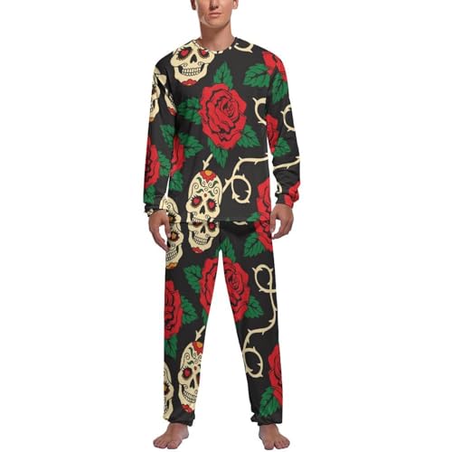 Pyjama homme crâne rose pour stopper le froid nocturne avec style unique