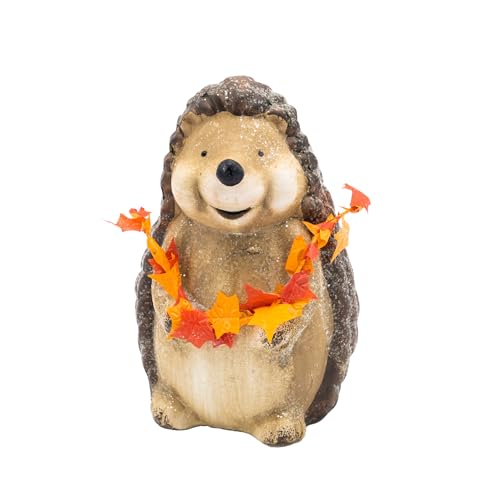 HEITMANN DECO Keramikfigur Igel mit Ahornblatt-Girlande – Herbstdeko...