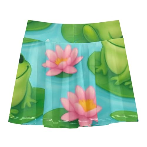 Tennis Skirts Kids Cute Frogs Dragonflies Green Girls Skorts Athletic Shorts Floral Cheer Skirt 4t2
