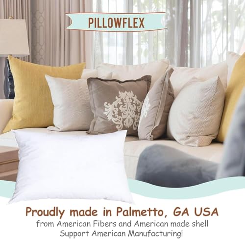 Image of Pillowflex Synthetic Down Pillow Insert 14x28 in - Karate Chop Pillow | Large Rectangle Sham Form, Plush Polyester Cotton Blend, Cloud-Like Comfort, Clump-Resistant Fill, Smooth Elegant Finish