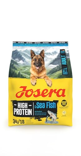 JOSERA Adult High Protein Seefisch (1 x 900 g) | Premium Trockenfutter für ausgewachsene & sportliche Hunde | Lachs & Süßkartoffel | getreidefrei & proteinreich | L-Carnitin & Taurin | 1er Pack