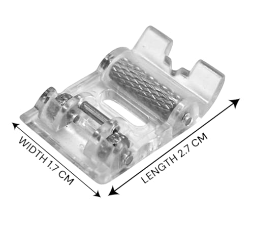 Image of ZENITH Roller Foot Pressure Foot Snap on Type for Automatic Electric Low Shank Sewing Machines Suitable for Usha Janome Brother Singer etc Steel Plastic Finish (Roller Foot)