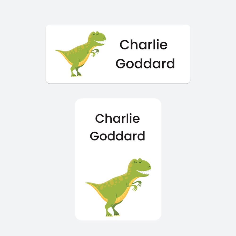 43 x No Iron Stick On Name Labels Waterproof Washable Great for Clothes, School Uniform, Equipment, Shoes and More. School, Nursery, Day Care, Hospital - (Dinosaur) โ image 1