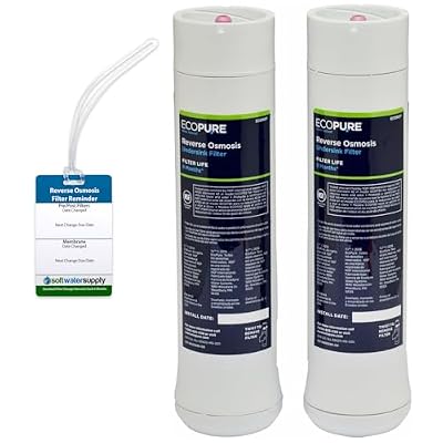 EcoPure Reverse Osmosis Filter Pair - Includes Pre/Post Filter Set (ECOROF) - Includes Service Reminder Tag - NSF Certified Authentic OEM Parts for ECOP30 RO Unit