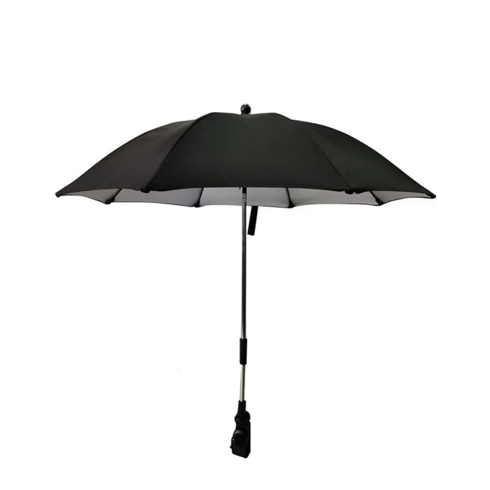 FINEVERNEK Sombrilla Carrito Bebe, Sombrilla para Cochecito de Bebé, Sombrilla Carrito Bebe Universal Anti UV con Abrazadera Ajustable, Sombrilla Carro Bebe para Cochecito, Negro