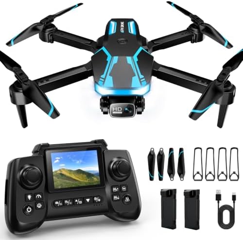 Drone with Camera & Screen on Controller, 1080P Foldable Drone fo...