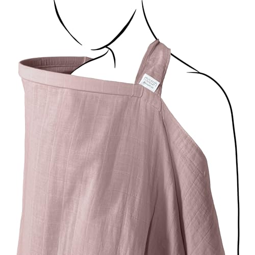 Image of MOZAH 100% Organic Cotton Muslin Nursing Cover for Baby Breastfeeding, Breathable 100% Cotton Breastfeeding Cover with Rigid Hoop for Mother Nursing Apron, Multi-use Carseat Canopy (Pale Mauve)