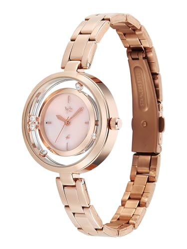 Image of Fastrack Vyb Starlet with Quartz Analog Rose Mother of Pearl Dial Rose Gold Stainless Steel Strap Watch for Girls - FV60116WM01W