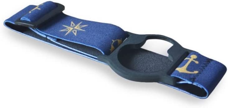 Kaio-DiaBracket for Guardian Enlite sensor. Elastic Grip band for blood pressure sensor - Nautical (L (29-38 cm))