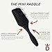 Denman (Black) Mini Paddle Cushion Hair Brush for Blow Drying, Detangling & On the Go Travel - Comfortable Styling, Straightening & Smoothing - For Women and Men, D84