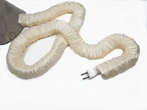 Image of Cream COVEREase Lamp Cord Cover 9 ft Faux Silk Fabric Cover - Cable Sleeve, Wire Cover, Cord Hider for Cable Management for Electrical Lighting Fixtures. (1 PK)