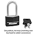 Master Lock Black Covered Aluminum Lock, Gym Locker Lock with Key, Outdoor Padlock with Long Shackle for Gates, Fences, Toolboxes, and More,141DLF
