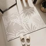 TAPIS DE BAIN FACILE À NETTOYER: Ce tapis de salle de bain est conçu avec une surface lisse, facile à frotter et à nettoyer. Il suffit de brosser ou de rincer le tapis lavable, puis de le suspendre pour le faire sécher à l'air libre. La poussière peut être aspirée directement avec un aspirateur
