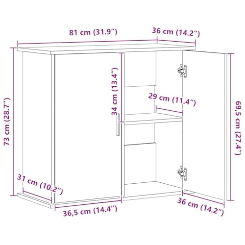 Meuble pour aquarium chêne fumé vidaXL avec 4 compartiments