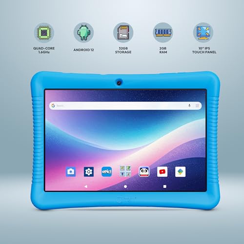 Image of Contixo 10 inch Android Kids Tablet 32GB - Includes Exclusive Games and Educational Apps, Parental Controls, Kid-Proof Case with Kickstand & Stylus - Blue