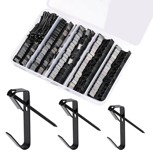 Image of Picture Hanging Hooks 230 Pieces,10lb, 20lb, and 30lb Picture Hangers ,Nails Hanging Kit, Metal Picture Hangers for Drywall Wooden Wall,Black