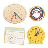 Reloj de enseñanza para niños: herramienta divertida para el tiempo de aprendizaje, reloj educativo portátil y práctico, ayuda resistente para decir la hora en la escuela en el hogar, juguete de apren