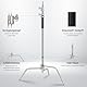 NEEWER Basics 100% Edelstahl Heavy Duty C Stand mit Boom Arm, Max 10.5ft/320cm Fotografie Licht Stand, 4.2ft/128cm Holding Arm, 2 Grip Heads für Studio Monolight Softbox Reflektor, SC320 Lite