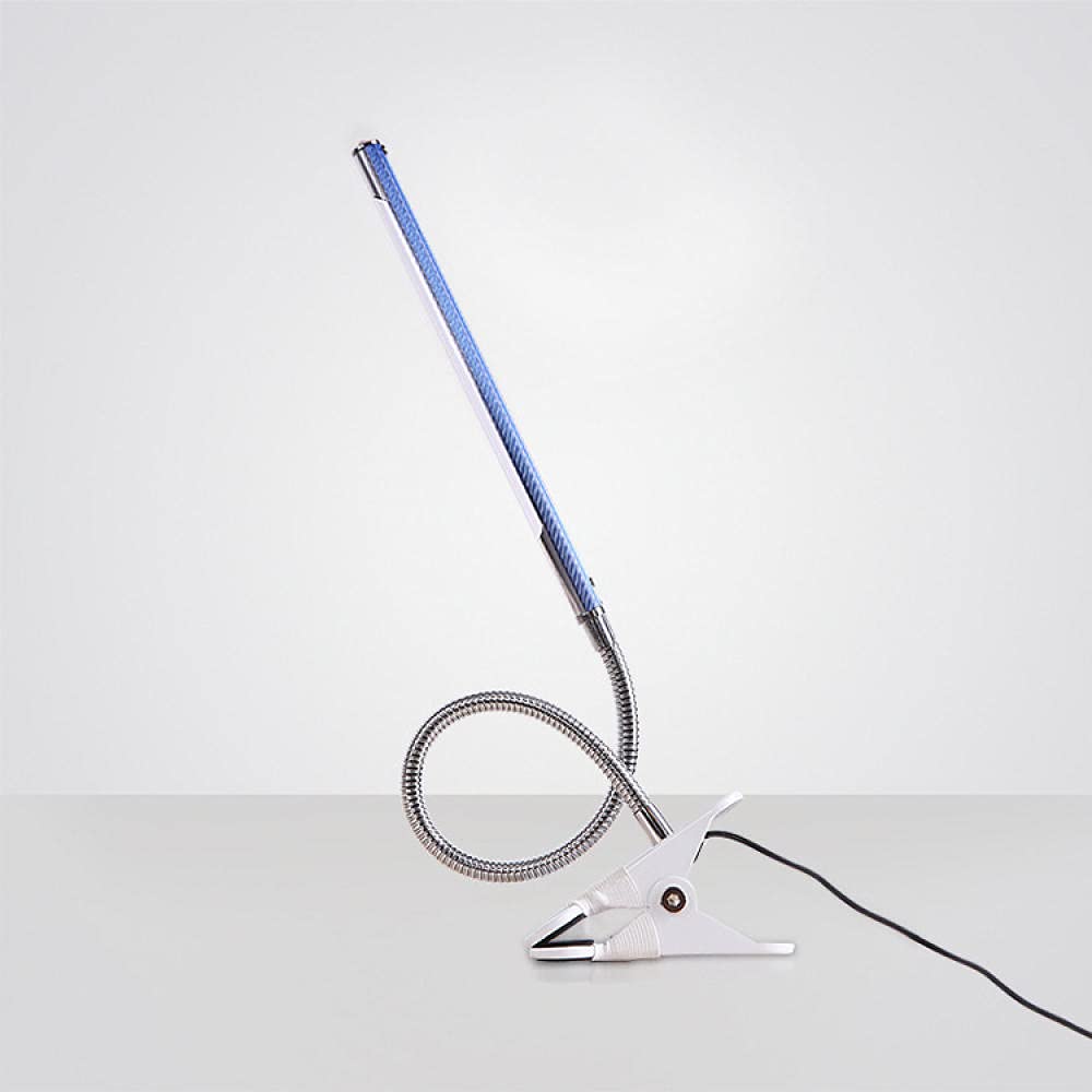 Clip-Lichter Klemmlampe Klemmleuchte Clip Schreibtischlampe Led Bettside Lesen Leade Leage Eye Protection Desct Steuer Leder Studentwahme Schaublichkeitschluss-Light-Touch-Arbeit-Blau Weiss
