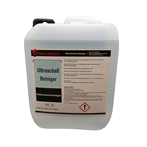 Optimal Nettoyant à ultrasons, concentré HD de lavage de pièces, à l’huile de suie, dégraissant, 5 l