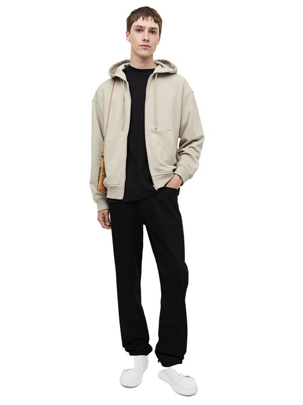 Image of Besick Premium Cotton Solid Relaxed Fit Zipper Hoodie for Men